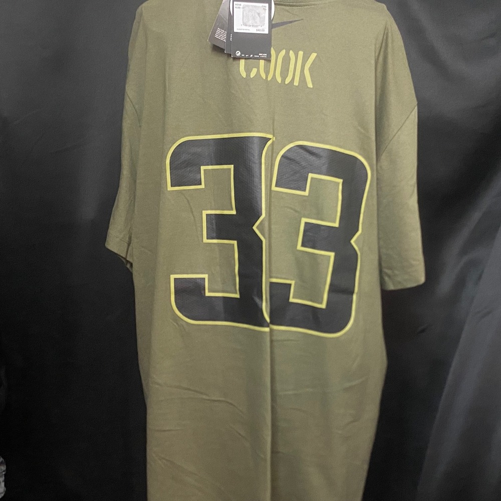 NWT Nike Minnesota Vikings Dalvin Cook #33 Football T-Shirt‎ Olive Green 3XL - Picture 2 of 3